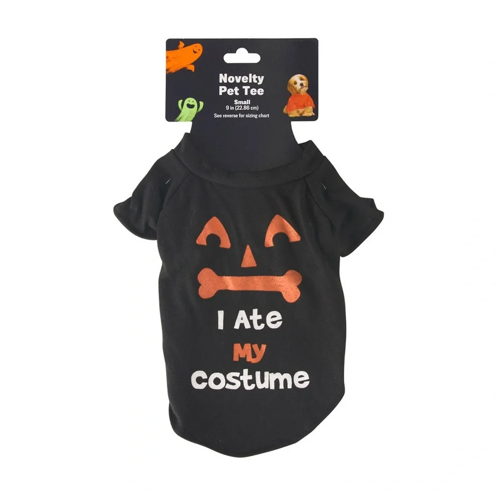 Black & Orange Halloween “I Ate My Costume” Pet Tee
